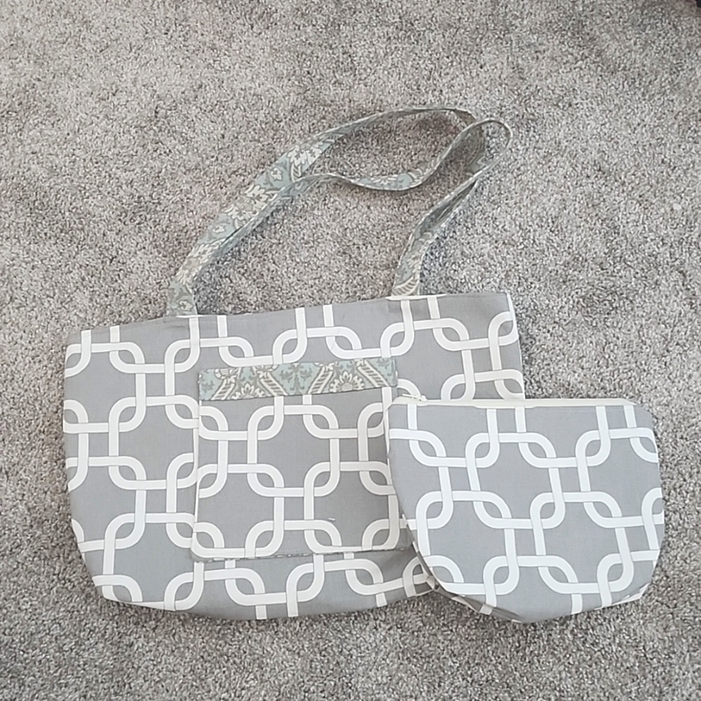 Handmade purse with makeup bag